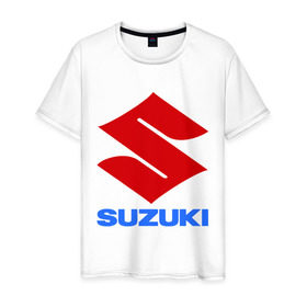 Мужская футболка хлопок с принтом Suzuki в Курске, 100% хлопок | прямой крой, круглый вырез горловины, длина до линии бедер, слегка спущенное плечо. | suzuki | авто | автомобили | автомобиль | бренд | бренды | логотип | машины | сузуки | тачки