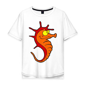 Мужская футболка хлопок Oversize с принтом Морской конь в Курске, 100% хлопок | свободный крой, круглый ворот, “спинка” длиннее передней части | морские животные | морской конек | морской конь | подводный мир