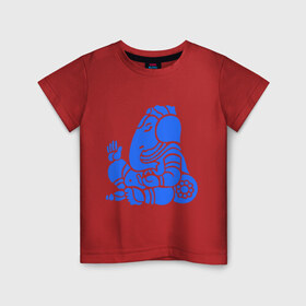Детская футболка хлопок с принтом Ганеша в Курске, 100% хлопок | круглый вырез горловины, полуприлегающий силуэт, длина до линии бедер | Тематика изображения на принте: слон
