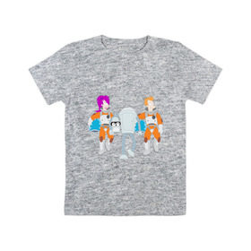 Детская футболка хлопок с принтом Футурама - Бендер держит голову в Курске, 100% хлопок | круглый вырез горловины, полуприлегающий силуэт, длина до линии бедер | bender | futurama | бендер | футурама