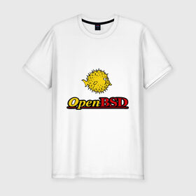Мужская футболка премиум с принтом Open BSD в Курске, 92% хлопок, 8% лайкра | приталенный силуэт, круглый вырез ворота, длина до линии бедра, короткий рукав | linux | openbsd | линукс | программа | софт