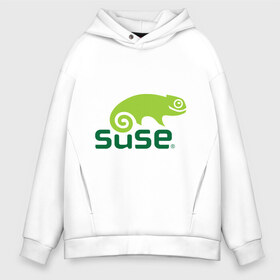 Мужское худи Oversize хлопок с принтом Suse в Курске, френч-терри — 70% хлопок, 30% полиэстер. Мягкий теплый начес внутри —100% хлопок | боковые карманы, эластичные манжеты и нижняя кромка, капюшон на магнитной кнопке | linux | suse | линукс | программа | софт