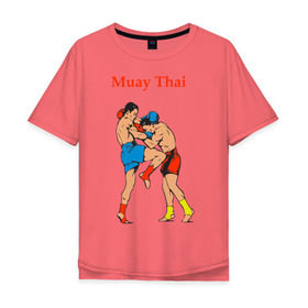 Мужская футболка хлопок Oversize с принтом Муай тай (5) в Курске, 100% хлопок | свободный крой, круглый ворот, “спинка” длиннее передней части | муай тай