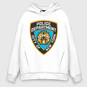 Мужское худи Oversize хлопок с принтом N Y P D в Курске, френч-терри — 70% хлопок, 30% полиэстер. Мягкий теплый начес внутри —100% хлопок | боковые карманы, эластичные манжеты и нижняя кромка, капюшон на магнитной кнопке | new york | nypd | police | police department | нью йорк