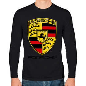 Мужской лонгслив хлопок с принтом Porsche (2) в Курске, 100% хлопок |  | porsche | авто2012 | логотип порше | порш | порше | поршель | символ порше