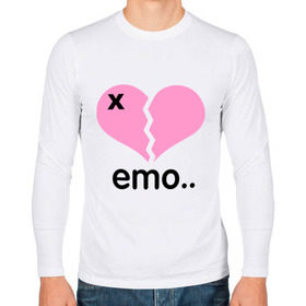Мужской лонгслив хлопок с принтом Сердце эмо в Курске, 100% хлопок |  | emo | пловинка сердца | розовое сердце | сердце | сердце эмо | субкультуры | эмо