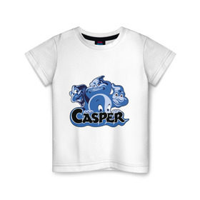 Детская футболка хлопок с принтом Casper в Курске, 100% хлопок | круглый вырез горловины, полуприлегающий силуэт, длина до линии бедер | casper | каспер | мультик | привидение