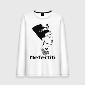 Мужской лонгслив хлопок с принтом Nefertiti в Курске, 100% хлопок |  | nefertiti | древний египет | египет | мумия | нефертити | портрет