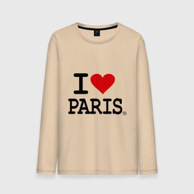 Мужской лонгслив хлопок с принтом I love Paris в Курске, 100% хлопок |  | i love | i love paris | европа | париж | франция | французский | я люблю париж