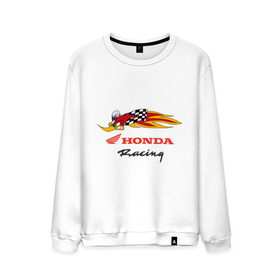Мужской свитшот хлопок с принтом Honda-Racing в Курске, 100% хлопок |  | auto | honda | racing | авто | автобренды | автобрэнды | автогонки | автомобиль | автомобильные | гонки | стритрейсинг | тачки | хонда