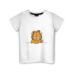 Детская футболка хлопок с принтом Гарфилд (6) в Курске, 100% хлопок | круглый вырез горловины, полуприлегающий силуэт, длина до линии бедер | garfield | гарфилд