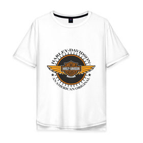 Мужская футболка хлопок Oversize с принтом Harley-Davidson (4) в Курске, 100% хлопок | свободный крой, круглый ворот, “спинка” длиннее передней части | Тематика изображения на принте: дэвидсон | харлей | харли