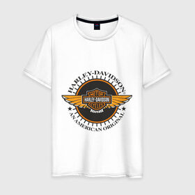 Мужская футболка хлопок с принтом Harley-Davidson (4) в Курске, 100% хлопок | прямой крой, круглый вырез горловины, длина до линии бедер, слегка спущенное плечо. | Тематика изображения на принте: дэвидсон | харлей | харли