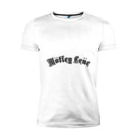 Мужская футболка премиум с принтом Motley Crue в Курске, 92% хлопок, 8% лайкра | приталенный силуэт, круглый вырез ворота, длина до линии бедра, короткий рукав | hard rock | hardrock | rock | лого motley crue | логотип motley crue | никки сикс | рок | томи ли | хард рок | хардрок | эмблема motley crue