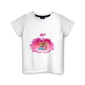 Детская футболка хлопок с принтом Winx club new в Курске, 100% хлопок | круглый вырез горловины, полуприлегающий силуэт, длина до линии бедер | Тематика изображения на принте: winx | винкс