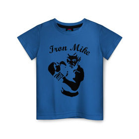 Детская футболка хлопок с принтом Майк Тайсон в Курске, 100% хлопок | круглый вырез горловины, полуприлегающий силуэт, длина до линии бедер | mike tyson | железный майк