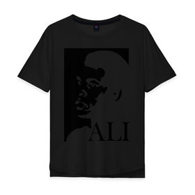 Мужская футболка хлопок Oversize с принтом Мухамед Али в Курске, 100% хлопок | свободный крой, круглый ворот, “спинка” длиннее передней части | мухаммад | мухаммед