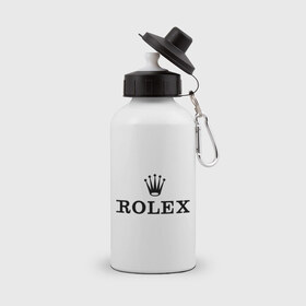 Бутылка спортивная с принтом Rolex в Курске, металл | емкость — 500 мл, в комплекте две пластиковые крышки и карабин для крепления | rolex | бренд | гламурный | дорогой | корона | крутой | марка | пафосный | ролекс | часы