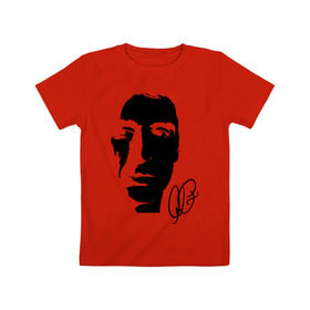Детская футболка хлопок с принтом Аль Пачино в Курске, 100% хлопок | круглый вырез горловины, полуприлегающий силуэт, длина до линии бедер | al pacino | актеры | аль пачино | аль пачино фото | знаменистости | знаменитые личности