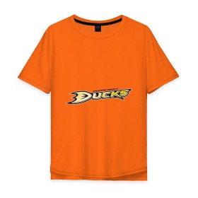 Мужская футболка хлопок Oversize с принтом Anaheim Ducks Selanne в Курске, 100% хлопок | свободный крой, круглый ворот, “спинка” длиннее передней части | Тематика изображения на принте: anaheim ducks | nxl | калифорния | нацинальная лига | нхл | сша | хокей | хоккей