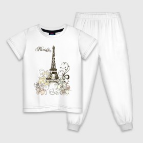 Детская пижама хлопок с принтом Paris (2) в Курске, 100% хлопок |  брюки и футболка прямого кроя, без карманов, на брюках мягкая резинка на поясе и по низу штанин
 | башня | париж | парижане | франция | французский | французы | эйфелева