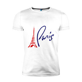 Мужская футболка премиум с принтом Paris (3) в Курске, 92% хлопок, 8% лайкра | приталенный силуэт, круглый вырез ворота, длина до линии бедра, короткий рукав | Тематика изображения на принте: france | paris | европа | париж | франция | французский | эйфелева башня