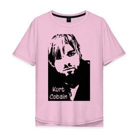 Мужская футболка хлопок Oversize с принтом Курт Кобейн в Курске, 100% хлопок | свободный крой, круглый ворот, “спинка” длиннее передней части | Тематика изображения на принте: kurt cobain | nirvana | курт кобейн | нирвана