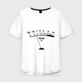 Мужская футболка хлопок Oversize с принтом Peak в Курске, 100% хлопок | свободный крой, круглый ворот, “спинка” длиннее передней части | peak | басы | громкость | звуки | пик | прибор