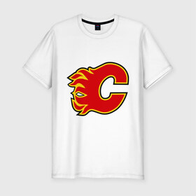 Мужская футболка премиум с принтом Calgary Flames McDonald в Курске, 92% хлопок, 8% лайкра | приталенный силуэт, круглый вырез ворота, длина до линии бедра, короткий рукав | 