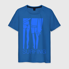 Мужская футболка хлопок с принтом Surfing (3) в Курске, 100% хлопок | прямой крой, круглый вырез горловины, длина до линии бедер, слегка спущенное плечо. | surf | surfing | волна | серф | серфер | серфинг
