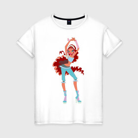 Женская футболка хлопок с принтом Лейла в Курске, 100% хлопок | прямой крой, круглый вырез горловины, длина до линии бедер, слегка спущенное плечо | winx | винкс | лейлалейла