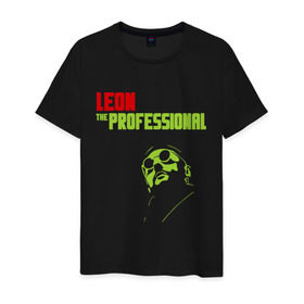 Мужская футболка хлопок с принтом Leon the Professional в Курске, 100% хлопок | прямой крой, круглый вырез горловины, длина до линии бедер, слегка спущенное плечо. | 