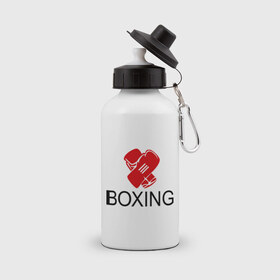 Бутылка спортивная с принтом Boxing (2) в Курске, металл | емкость — 500 мл, в комплекте две пластиковые крышки и карабин для крепления | Тематика изображения на принте: емельяненко