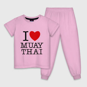 Детская пижама хлопок с принтом I love Muay Thai в Курске, 100% хлопок |  брюки и футболка прямого кроя, без карманов, на брюках мягкая резинка на поясе и по низу штанин
 | Тематика изображения на принте: муай тай