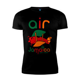Мужская футболка премиум с принтом Самолетик в Курске, 92% хлопок, 8% лайкра | приталенный силуэт, круглый вырез ворота, длина до линии бедра, короткий рукав | jamaica | самолет | самолетик | ямайка