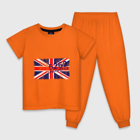 Детская пижама хлопок с принтом England Urban flag в Курске, 100% хлопок |  брюки и футболка прямого кроя, без карманов, на брюках мягкая резинка на поясе и по низу штанин
 | 5262 | england | gb | uk | urban style | англия | британия | британский флаг | великобритания | флаги