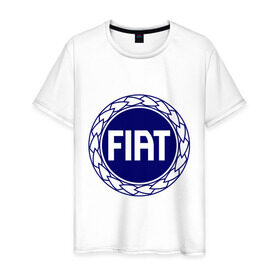 Мужская футболка хлопок с принтом Fiat (2) в Курске, 100% хлопок | прямой крой, круглый вырез горловины, длина до линии бедер, слегка спущенное плечо. | fiat | авто | автомобиль | машины | тачки | фиат