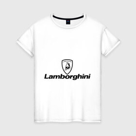 Женская футболка хлопок с принтом Lamborghini в Курске, 100% хлопок | прямой крой, круглый вырез горловины, длина до линии бедер, слегка спущенное плечо | lamborghini | авто | автомобиль | ламборджини | машины | тачки
