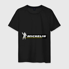 Мужская футболка хлопок с принтом Michelin в Курске, 100% хлопок | прямой крой, круглый вырез горловины, длина до линии бедер, слегка спущенное плечо. | michelin | авто | авто2012 | автомобили | машины | мишлен | тачки | тюнинг | шины мишлен