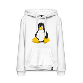 Мужская толстовка хлопок с принтом Linux (7) в Курске, френч-терри, мягкий теплый начес внутри (100% хлопок) | карман-кенгуру, эластичные манжеты и нижняя кромка, капюшон с подкладом и шнурком | пингвин