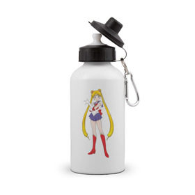 Бутылка спортивная с принтом Sailor moon (1) в Курске, металл | емкость — 500 мл, в комплекте две пластиковые крышки и карабин для крепления | Тематика изображения на принте: аниме | сейлор мун | сэйлор мун