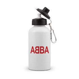 Бутылка спортивная с принтом ABBA в Курске, металл | емкость — 500 мл, в комплекте две пластиковые крышки и карабин для крепления | 70е | 80е | abba | абба | группа | квартет | музыка | музыкальные группы | поп музыка