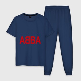 Мужская пижама хлопок с принтом ABBA в Курске, 100% хлопок | брюки и футболка прямого кроя, без карманов, на брюках мягкая резинка на поясе и по низу штанин
 | 70е | 80е | abba | абба | группа | квартет | музыка | музыкальные группы | поп музыка