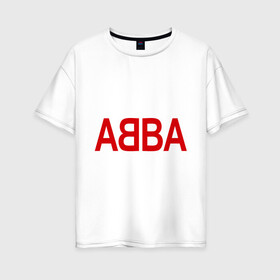 Женская футболка хлопок Oversize с принтом ABBA в Курске, 100% хлопок | свободный крой, круглый ворот, спущенный рукав, длина до линии бедер
 | Тематика изображения на принте: 70е | 80е | abba | абба | группа | квартет | музыка | музыкальные группы | поп музыка