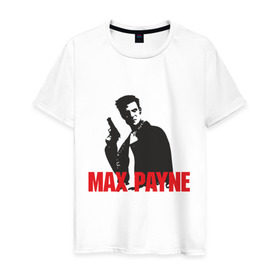 Мужская футболка хлопок с принтом Max Payne (2) в Курске, 100% хлопок | прямой крой, круглый вырез горловины, длина до линии бедер, слегка спущенное плечо. | max payne | shooter | макс пейн | стрелялка | шутер