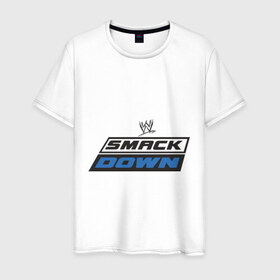 Мужская футболка хлопок с принтом Smackdown в Курске, 100% хлопок | прямой крой, круглый вырез горловины, длина до линии бедер, слегка спущенное плечо. | 