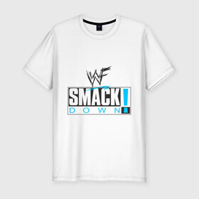 Мужская футболка премиум с принтом SmackDown 2 в Курске, 92% хлопок, 8% лайкра | приталенный силуэт, круглый вырез ворота, длина до линии бедра, короткий рукав | Тематика изображения на принте: 