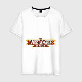 Мужская футболка хлопок с принтом WrestleMania (2) в Курске, 100% хлопок | прямой крой, круглый вырез горловины, длина до линии бедер, слегка спущенное плечо. | джон сина