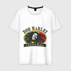 Мужская футболка хлопок с принтом Bob Marley (7) в Курске, 100% хлопок | прямой крой, круглый вырез горловины, длина до линии бедер, слегка спущенное плечо. | bob | bob marley | reggae | боб марли | музыка | раста | растаманские | регги