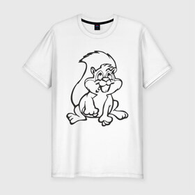 Мужская футболка премиум с принтом Белочка (2) в Курске, 92% хлопок, 8% лайкра | приталенный силуэт, круглый вырез ворота, длина до линии бедра, короткий рукав | белка | белочка | бельченок | бельчонок